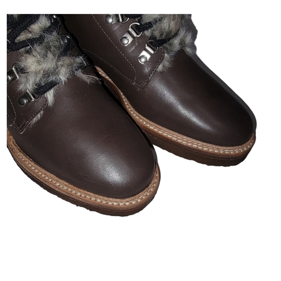 Botkier Winter Leather Lace Up Boots with Faux Fur - Picture 10 of 16